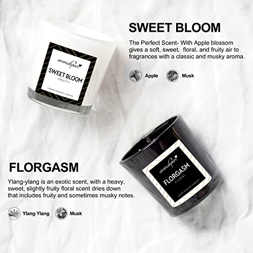 Aromahpure Luxury Scented Candles (Set-1) (4 X 60g Each)(100% Soy Wax) - Sweet Bloom, FLORGASM, Obsession, Exotica Fragrance Candles for Home & Gift Sets - Image 3
