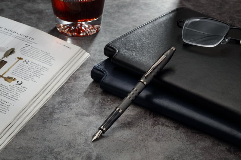 Cross Century II Midnight Black with Polished Midnight Black PVD Appointments and Gray PVD Fine Nib Fountain Pen - Image 2