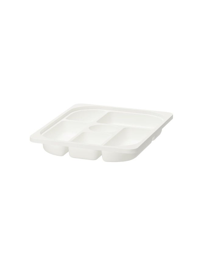 TROFAST Storage tray with compartments, white, 42x30x5 cm - Image 1