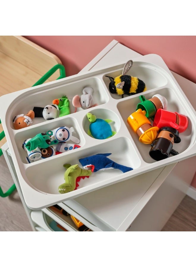 TROFAST Storage tray with compartments, white, 42x30x5 cm - Image 2