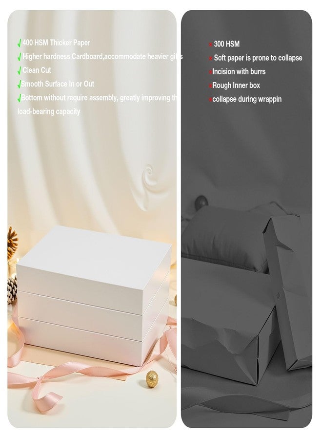 Korpai Gift Boxes 20 Pack 14.5x9.5x2 White Shirt Boxes Gift Boxes With Lids For Presents,Clothes Boxes For Gifts,Boxes For Party,Valentine's Day, Weddings,Holiday - Image 2