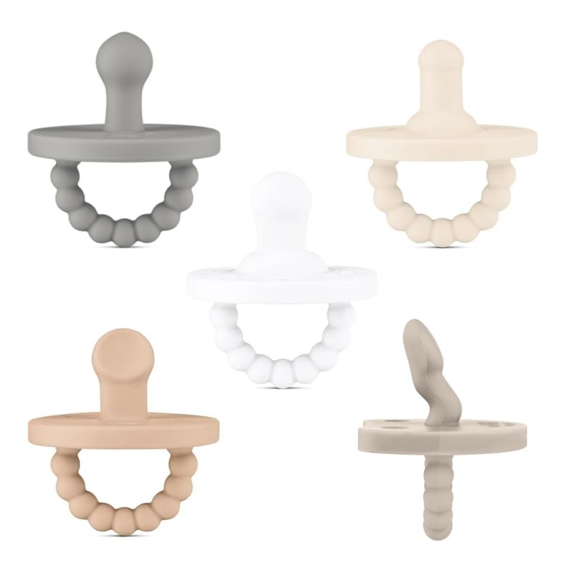 Ryan & Rose Cutie PAT Silicone Pacifier Teether (Starter Kit, Neutral) - Image 1