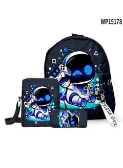 3D new universe robot astro bot three-piece set school bag bag pencil bag student backpack