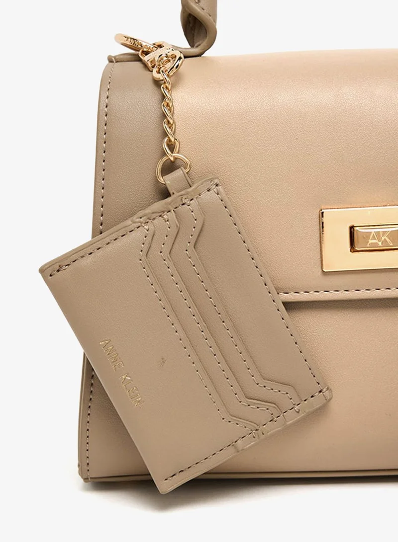 Anne Klein  Anne Klein Logo Metal Scarf Detail Top Handle Bag for Women | Best Price UAE
