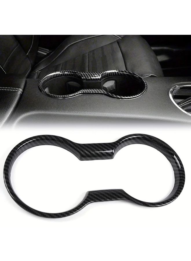 Carbon Fiber Cup Holder Trim For Ford Mustang 2015 2022 Durable ABS Resin Interior Accessory - Image 1
