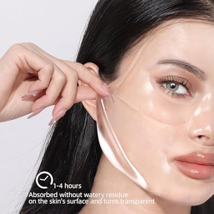 YAFUSIPE Collagen Face Mask Bio-Collagen Hydrating Hydrogel Face Mask for Skin Care Facial Sheet Masks for Wrinkle Lifting Beauty Overnight Sheets Pack Deep Hydration Glowing Glass Skincare 30g x 4ea - Image 4