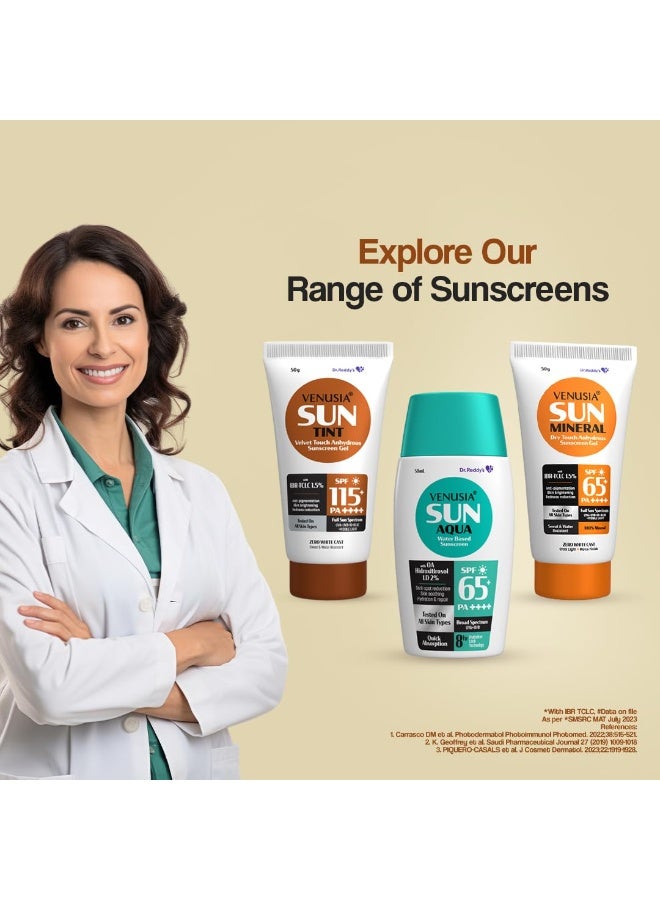 VENUSIA Dr. Reddy's Sun Tint SPF 115|India's First Sunscreen with the Highest SPF|Matte-finish|Full Spectrum 12-Hour Protection|Reduces Pigmentation|Zero White Cast|Hypoallergenic and Paraben-free|50g - Image 2