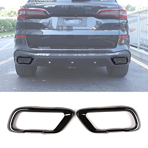 LLKUANG Stainless Car Tail Muffler Exhaust Pipe Output Cover for BMW X5 G05 X6 G06 X7 G07 2019-2026(Suitable For M Sports Version) (Black) - Image 1