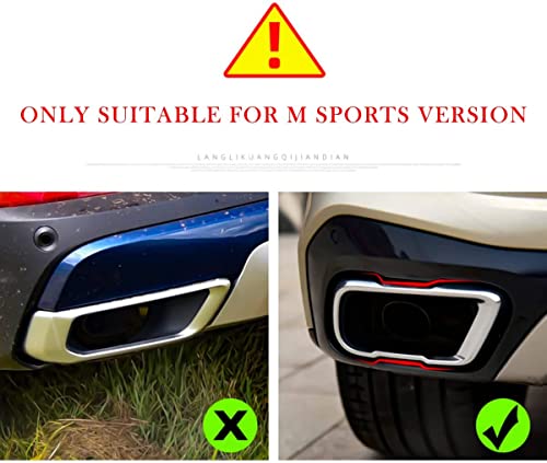 LLKUANG Stainless Car Tail Muffler Exhaust Pipe Output Cover for BMW X5 G05 X6 G06 X7 G07 2019-2026(Suitable For M Sports Version) (Black) - Image 2