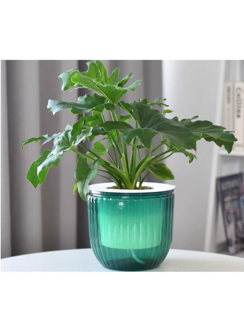 كابتن تيك Self Watering Hanging Planters 2 Pack 6.5 Inch Versatile Indoor Outdoor Basket with Drainage Holes and Hooks for Home Garden Emerald - Image 5