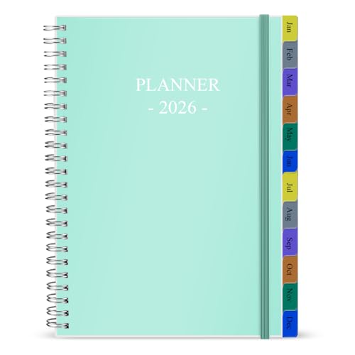 Nokingo 2026 Planner - Weekly & Monthly Planner Runs January 2026 to December 2026, 6.25" x 8.25", 12 Monthly Tabs, 14 Notes Pages, Inner Pocket, Flexible Cover with Twin-Wire Binding, Planners 2026 - Image 1