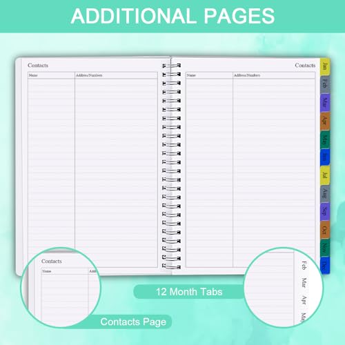 Nokingo 2026 Planner - Weekly & Monthly Planner Runs January 2026 to December 2026, 6.25" x 8.25", 12 Monthly Tabs, 14 Notes Pages, Inner Pocket, Flexible Cover with Twin-Wire Binding, Planners 2026 - Image 5