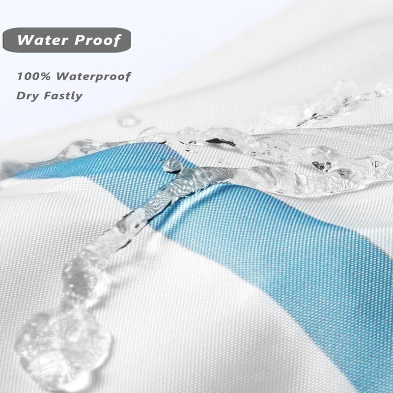DEARART Bath Ocean Style Shower Curtain Liner for Bathroom, 180cm(L)*150cm(W) Fabric Shower Curtain Set with Grommet and Hooks, 100% Waterproof Easy Care Machine Washable - Image 2