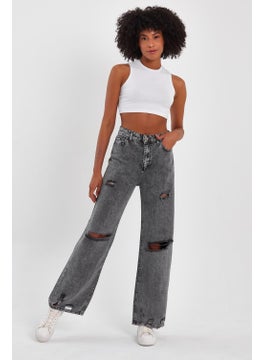 Alexandergardi Special Collection Ripped Detailed Wide Leg Denim Trousers (AG-1058G)