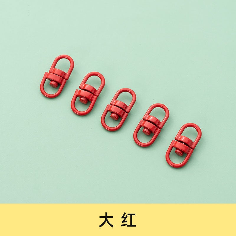 Colorful Alloy Swivel Clasps Keychain Rings Red 