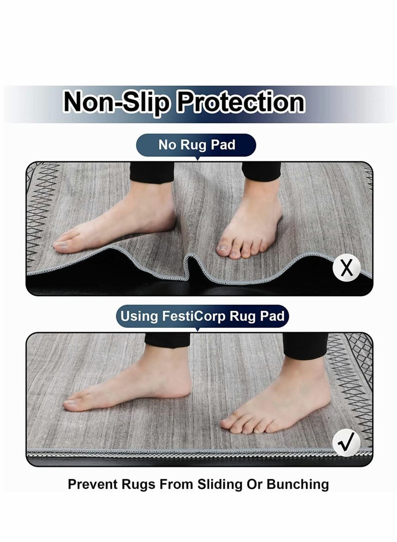 Captaintech Non Slip Rug Pads, 5x6.6 Ft Non Skid Rug Pad Gripper, Anti-Slip Carpet Rug Mats for Under Rugs and Hard Surface Floors - Image 5