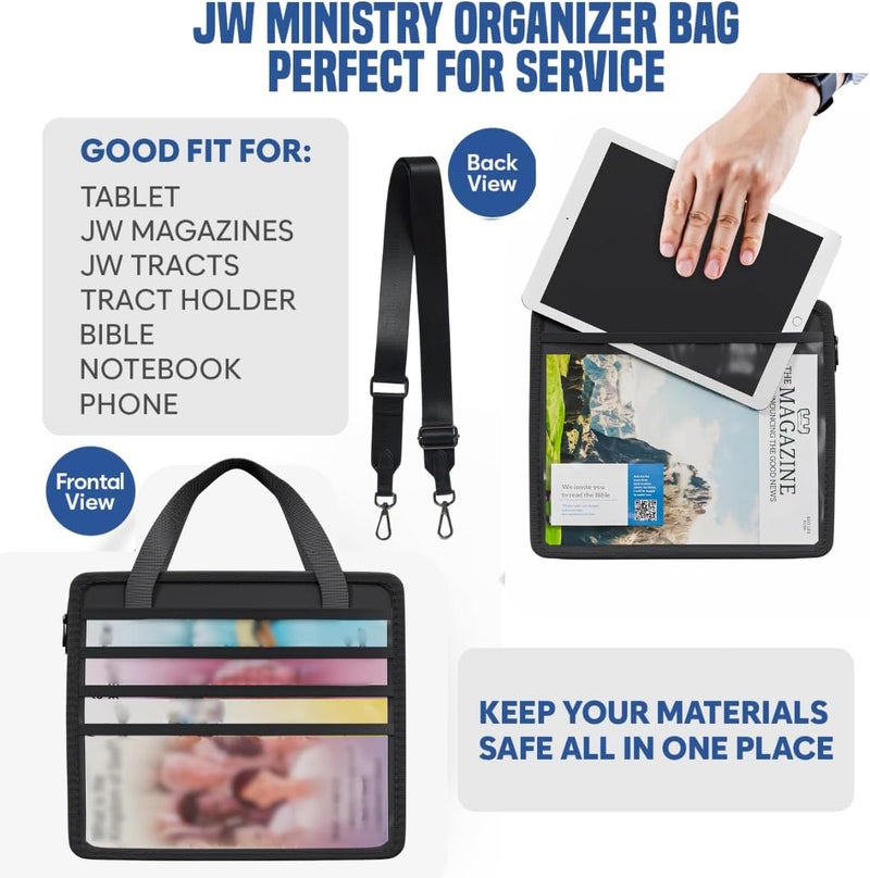 OLDECORY JW Magazine and Tract Holder, JW Field Service Supplies, Jehovah Witness Ministry Supplies, jw.org Accessories Gifts Ideas, Ministry Organizer for Pioneers, Best Life Ever Gifts Pioneer Bag Convention - Image 4