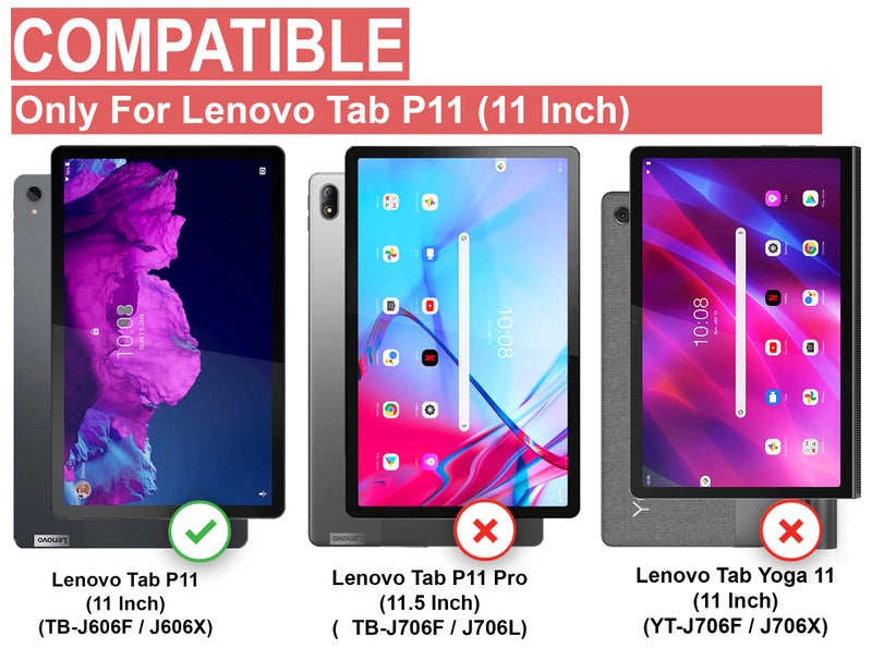 CEDO Lenovo Tab P11 / P11+ Plus (11 inch) Flip Cover | Leather Finish | 360 Degree Rotate Back Cover | Shockproof Back Cover Case for Lenovo Tab P11 / P11+ Plus (11 inch) TB-J606F/ TB-J606X (Black) - Image 2