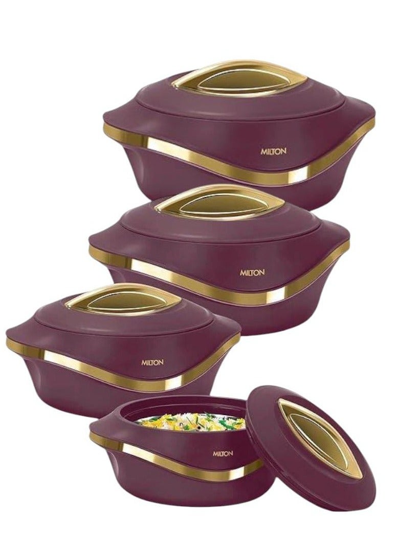 ميلتون طقم حافظات طعام ملكية فاخرة – 4 قطع بأحجام متنوعة (500/1000/1500/2500 مل) – تصميم أنيق مع عزل حراري مثالي - Image 4