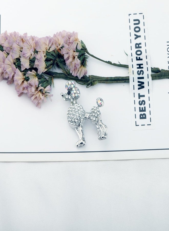 اكتاب بروش كريستالي على شكل دبوس مستوحى من أخوية AKTAP النسائية، قلادة على شكل كلب بودل، مجوهرات نسائية أخوية - Image 2