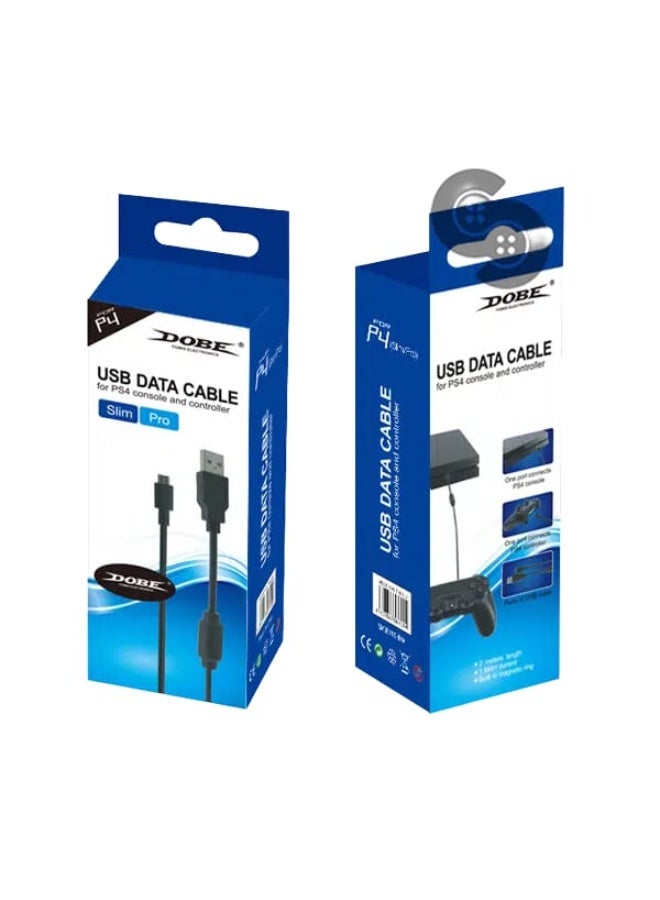دوبي كابل شحن ونقل بيانات DOBE Slim Pro USB من النوع A إلى Micro-USB لوحدة تحكم PS4 - 1.5 متر - Image 2