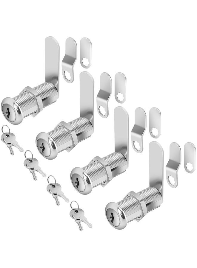 Cylinnda Cabinet Locks with Keys, 1-1/2" Long Cam Locks keyed Alike, Cabinet Cam Lock Set for Cabinets RV Storage Locks Tool Box, Zinc Alloy (4 Pack, 1-1/2 Inch) - Image 1