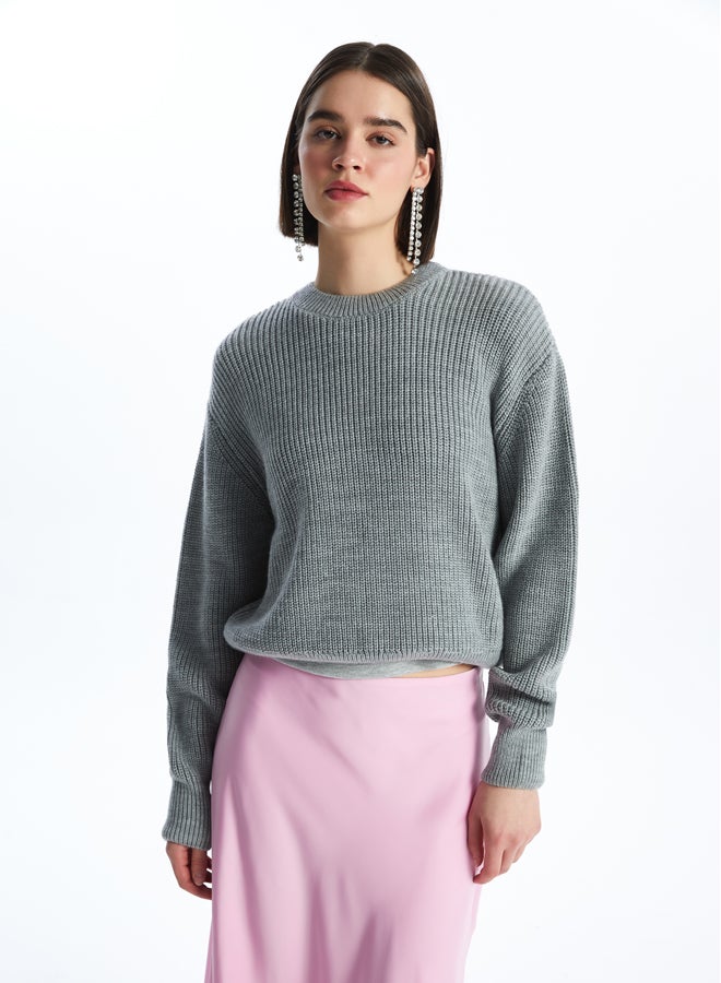 LC WAIKIKI Crew Neck Straight Long Sleeve Women's Knitwear Sweater  - Image 1