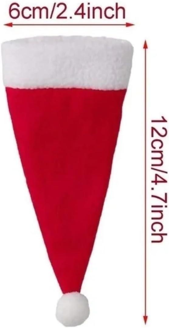 Dzrige Dzrige 10Pcs Christmas Tableware Holders SetChristmas Santa Hats Silverware Holders Mini Xmas Hat Knife Forks Cutlery Bags for Xmas New Year Holiday Party Dinner Table Christmas Tree Decorations - Image 2