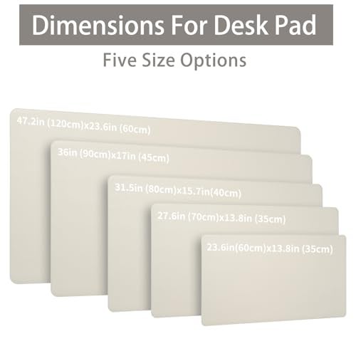 AROPANA Vegan Leather Desk Mat, Mouse Pad Large, Computer Table Mat, Reversible Extended Laptop Pad for Desk, Dual Side Waterproof Edge-Stitched (120x60CM, White/Coffee) - Image 4