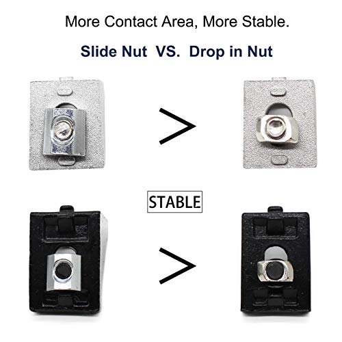 BLCCLOY 20 Sets 2020 Aluminum Extrusion T Slot Corner Bracket 20 Series Extruded Hardware 90 Degree Right Angle Connector with M5 Bolts Nuts for 20/20 80 20 2040 T V Slot Silver Aluminum Profile - Image 5