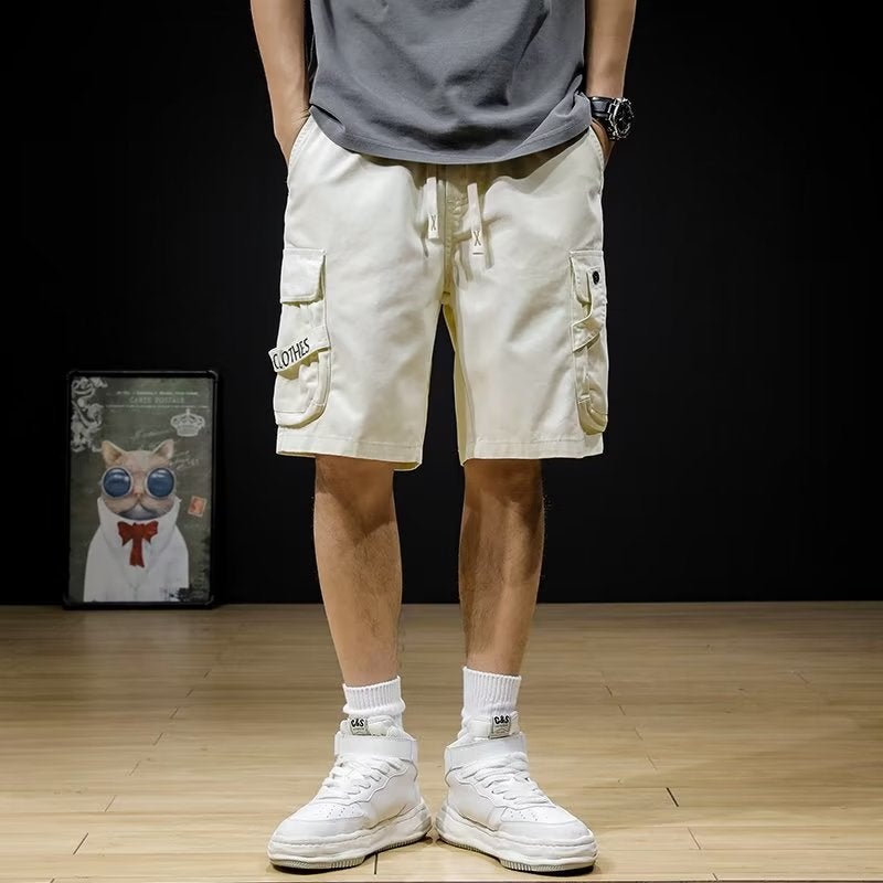 American-Style Heavy Retro Tooling Shorts Boys Ins Fashionable Loose Straight Casual Five-Point Pants - Image 5