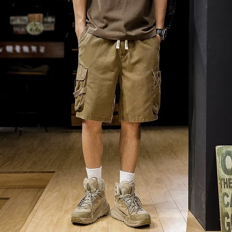 American-Style Heavy Retro Tooling Shorts Boys Ins Fashionable Loose Straight Casual Five-Point Pants - Image 4