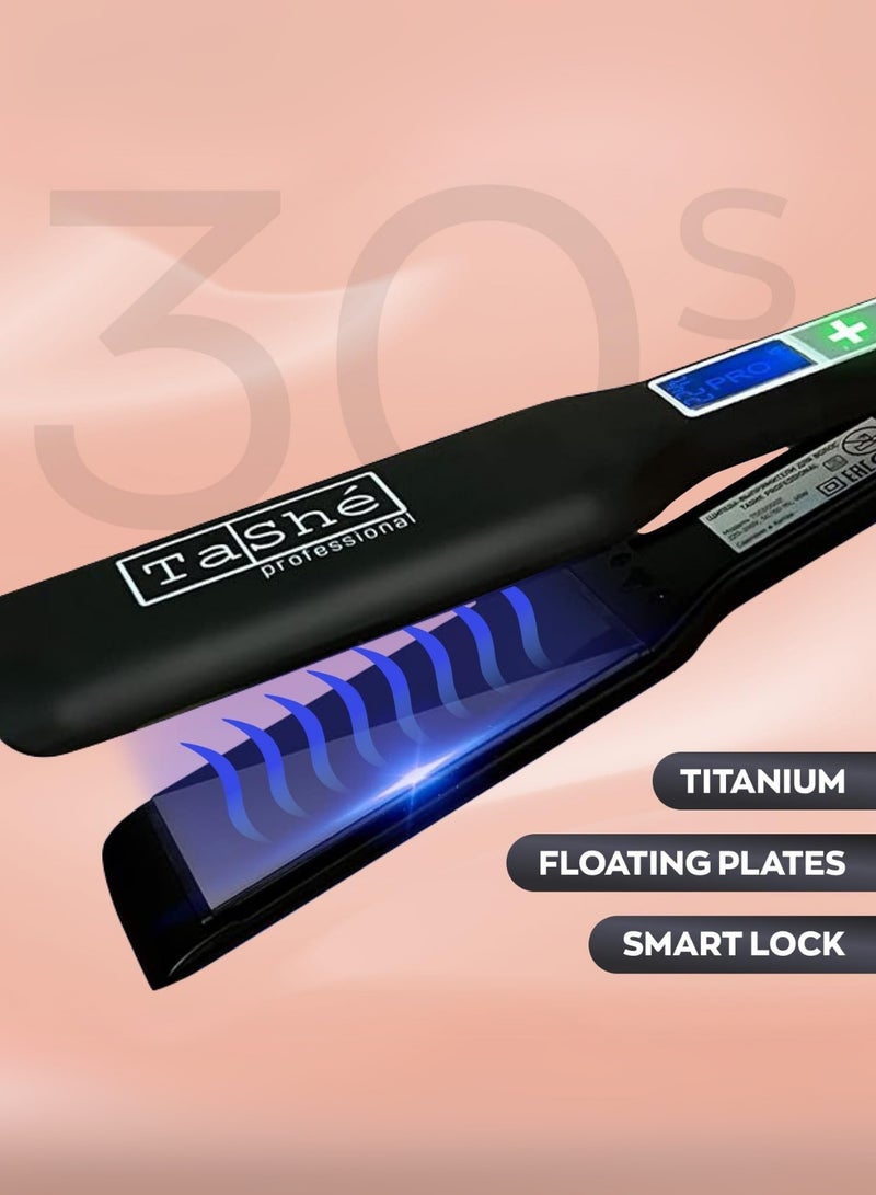 Tashe Set of 2 – Hair Straightener | Hair Iron – Fast Heating 230°C | Floating Titanium Plates & Touch Sensor Display | Sleek Design for Straightening & Curling  - Image 3