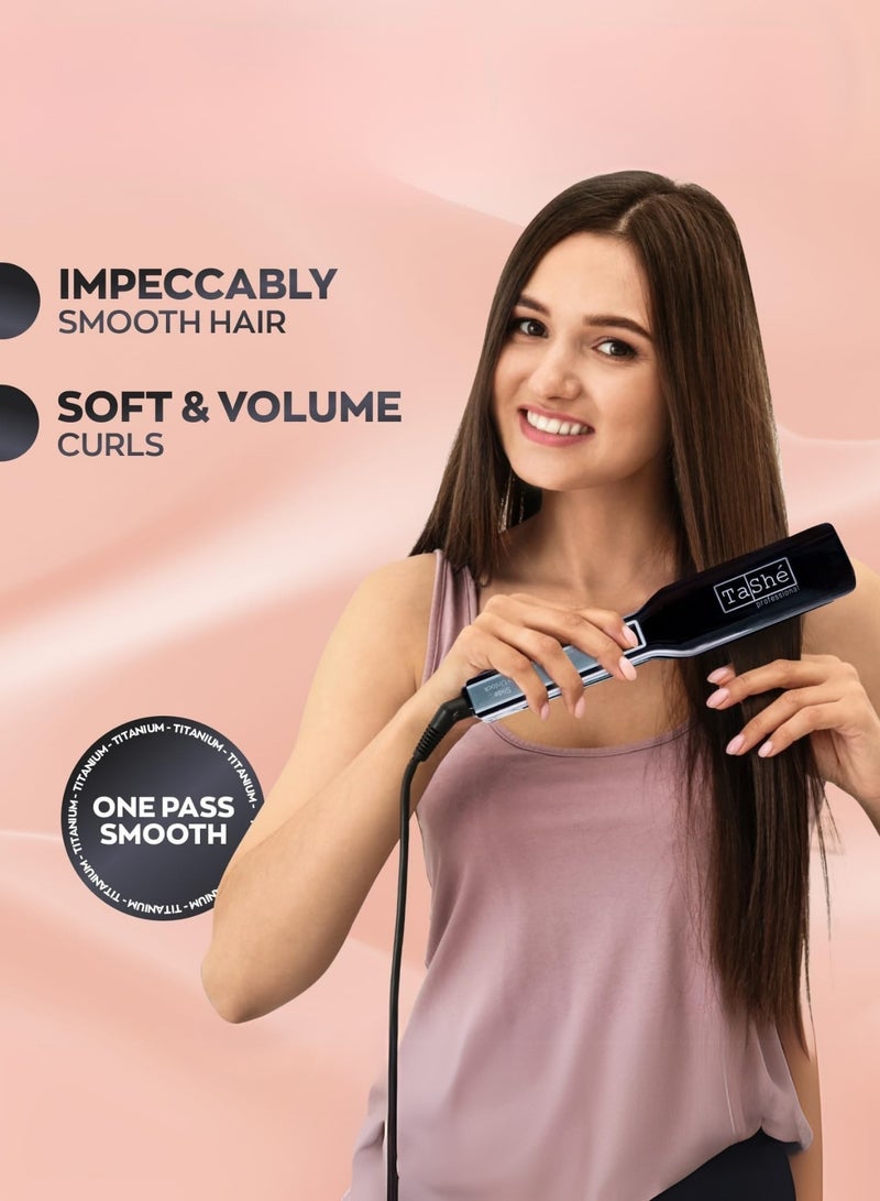 Tashe Set of 2 – Hair Straightener | Hair Iron – Fast Heating 230°C | Floating Titanium Plates & Touch Sensor Display | Sleek Design for Straightening & Curling  - Image 4