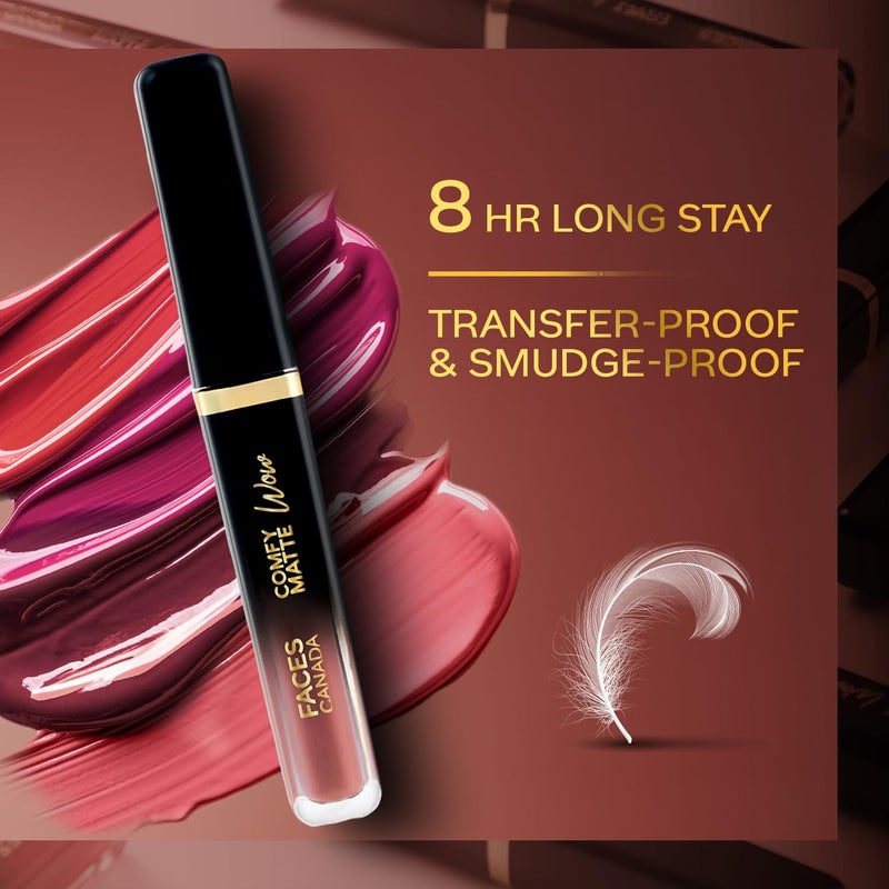 Facescanada فيسكانادا أحمر شفاه سائل غير لامع مريح شوكولاتة كوتور 01 38 مل تطبيق بلمسة واحدة عالي الصبغة مريح للارتداء ينزلق بسلاسة يدوم طويلاً ومقاوم للنقل - Image 5