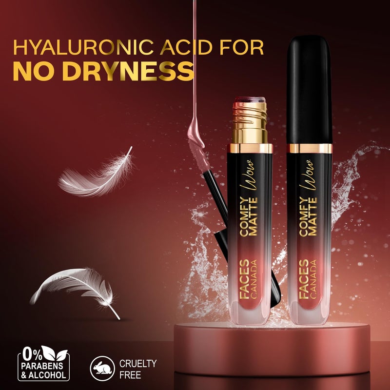 Facescanada فيسكانادا أحمر شفاه سائل غير لامع مريح شوكولاتة كوتور 01 38 مل تطبيق بلمسة واحدة عالي الصبغة مريح للارتداء ينزلق بسلاسة يدوم طويلاً ومقاوم للنقل - Image 4