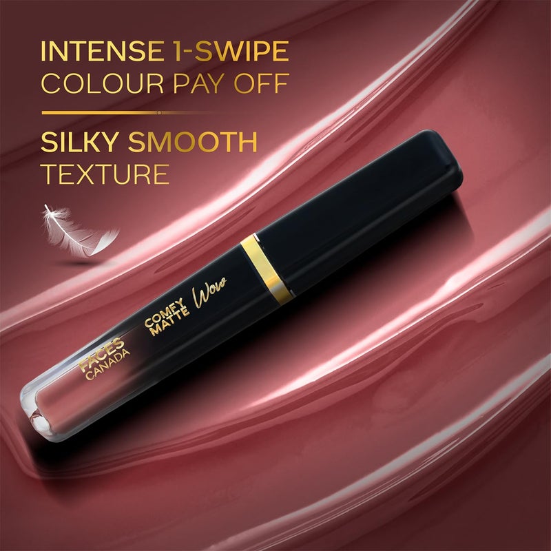 Facescanada فيسكانادا أحمر شفاه سائل غير لامع مريح شوكولاتة كوتور 01 38 مل تطبيق بلمسة واحدة عالي الصبغة مريح للارتداء ينزلق بسلاسة يدوم طويلاً ومقاوم للنقل - Image 2