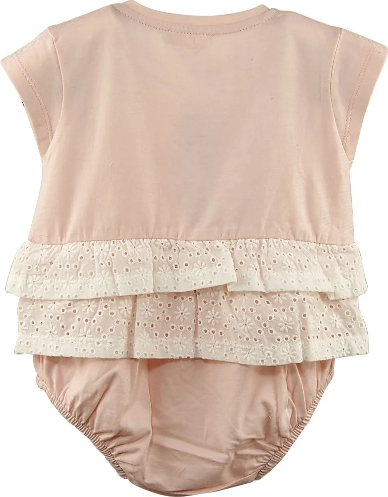مينينو Baby Girl Water Lily Scalloped Bodysuit and Hairband Set (3-24 MONTHS)