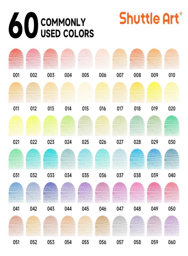 Shuttle Art 60 Pastel Colored Pencils, Colored Pencils for Adult Coloring, Soft Core Coloring Pencils in Gift Tin Box, Color Pencils for Kids Adults Beginners Artists Drawing Coloring Sketching - Image 2