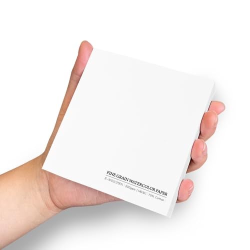 Qianshan Watercolor Paper Sketchbook39x39 Inch Mini Mixed Media Notebook140lb300gsmTearable Artist Paper20 Sheets Small Travel Drawing Journal for AdultsPaintingWatercolorsArt SuppliesWhite - Image 1