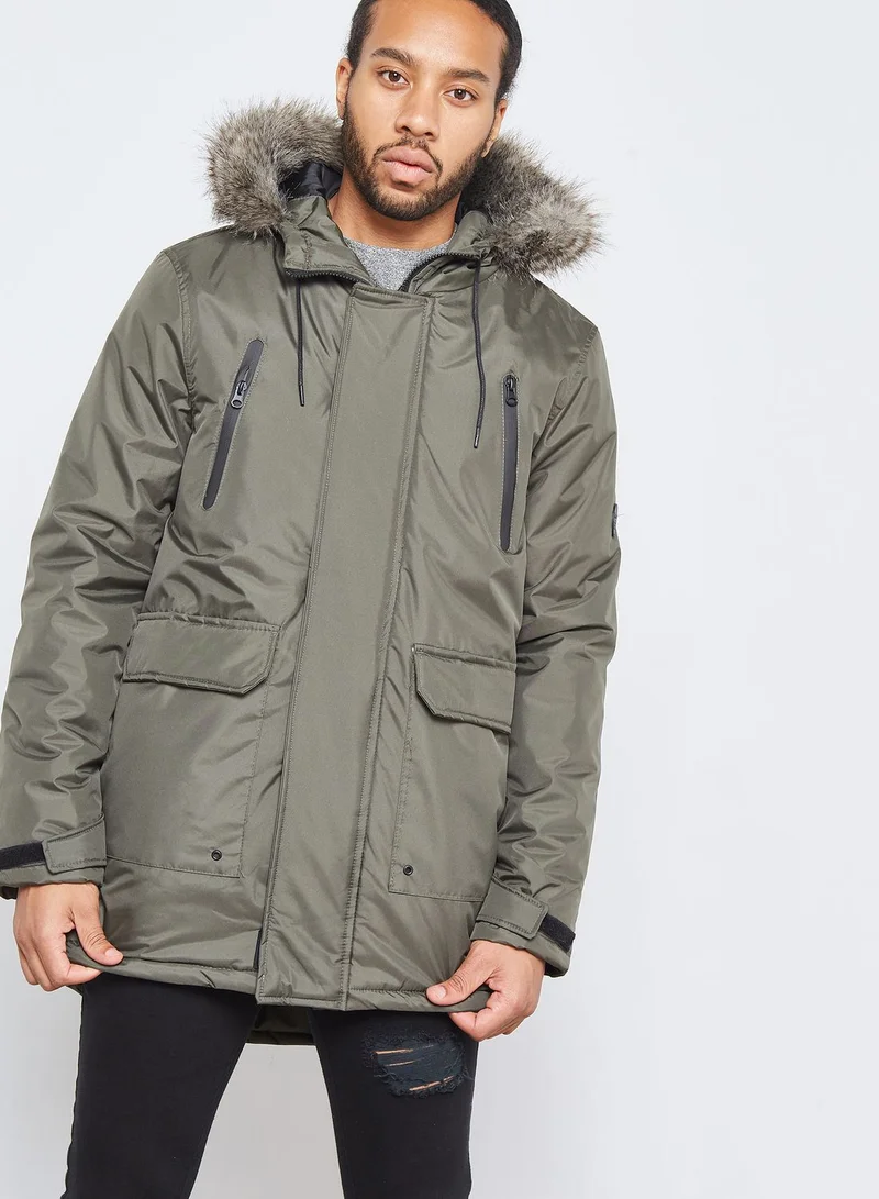 D-Struct Fur Trimmed Parka Jacket