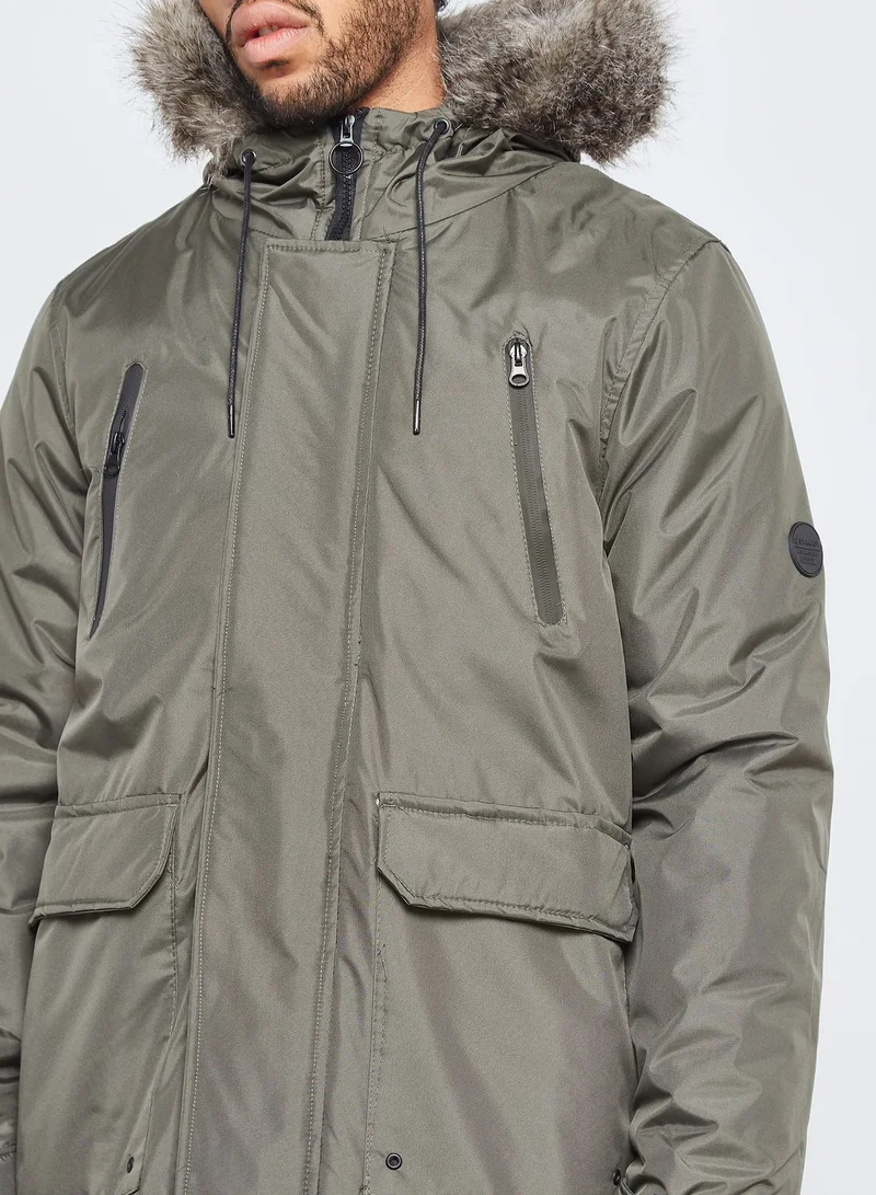 D-Struct Fur Trimmed Parka Jacket
