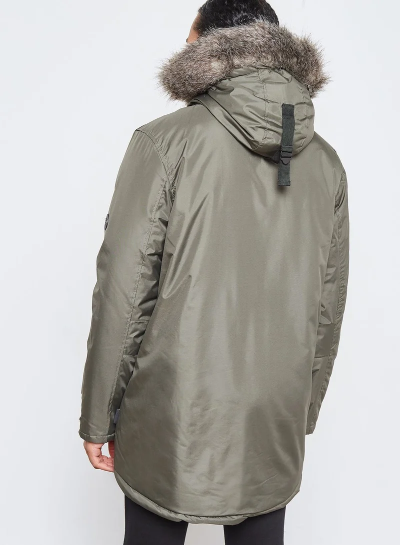 D-Struct Fur Trimmed Parka Jacket