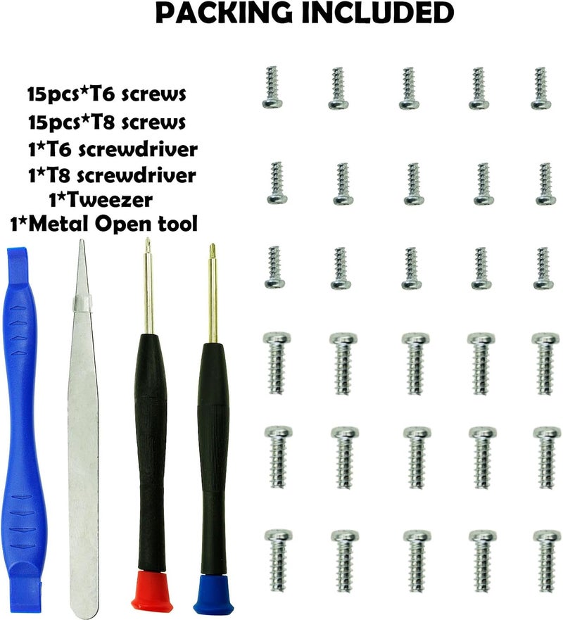 CTHTBZ 30PCS Install Repair Kit Mod Open Shell Tools Torx T8H T6 Screwdrivers Screws for Xbox One, Xbox Series X/S, Xbox One S/X, Xbox Elite Series 2 Core, Xbox 360 Controller - Image 2