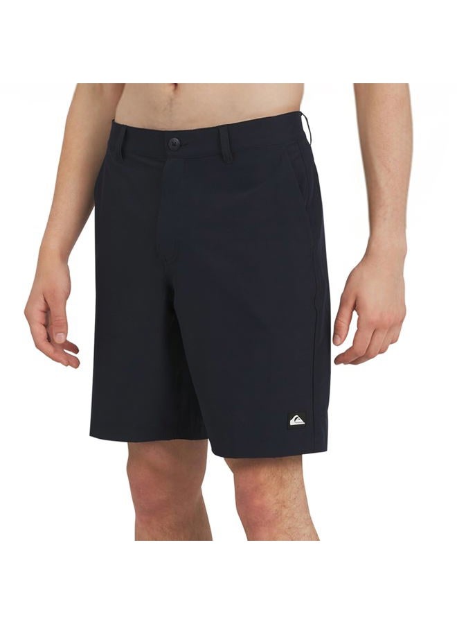 QUIKSILVER Mens Regular Fit Fixed Waist Water Friendly Active Hybrid Shorts, Solid Design - Navy, 42 - Image 1