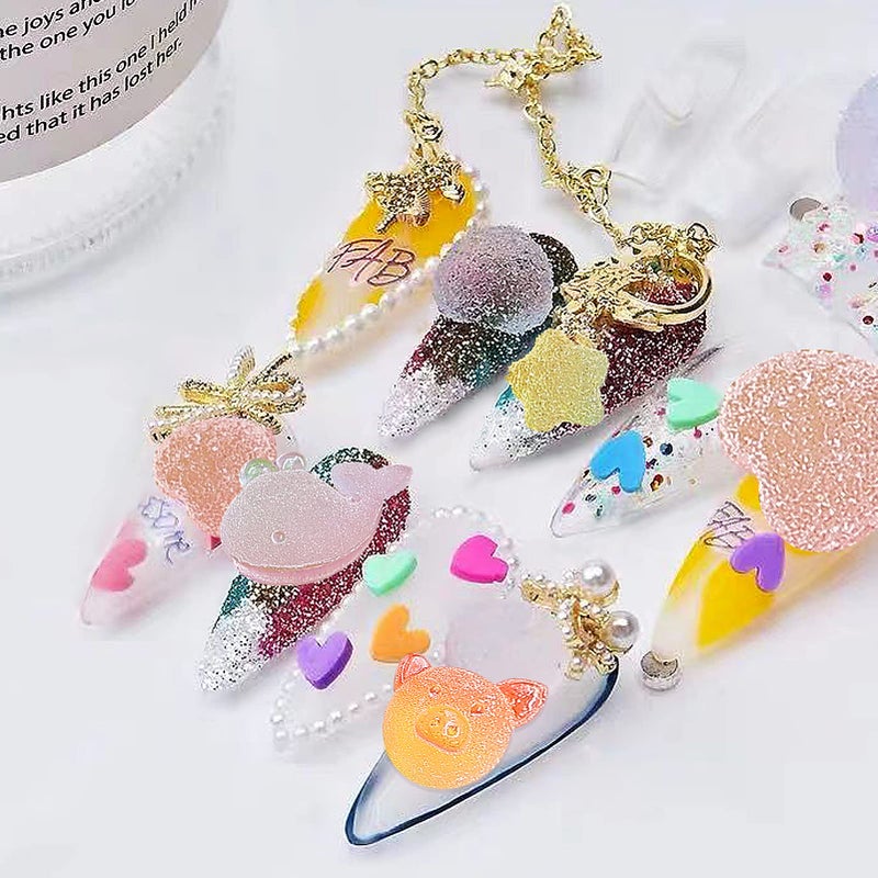 Tmtains 120Pcs Kawaii Slime Charms 3D Cute Mini Flatback Nail Gummy Bear Beads Bulk Resin Jewelry Making Candy Embellishments Supplies for Cell Phone Scrapbooking DIY Crafts - Image 5