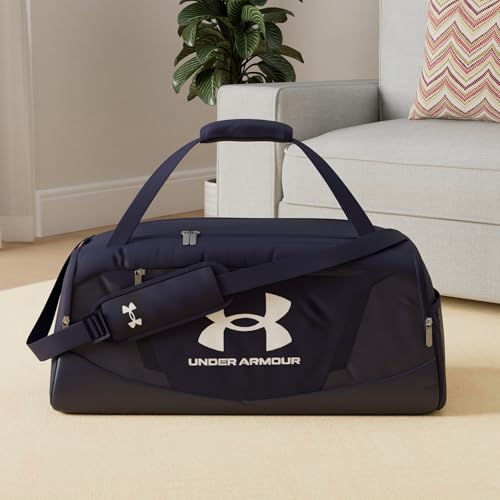 Under Armour Unisex-Adult Undeniable 5.0 Duffle, Midnight Navy (410)/Metallic Silver, Small - Image 2