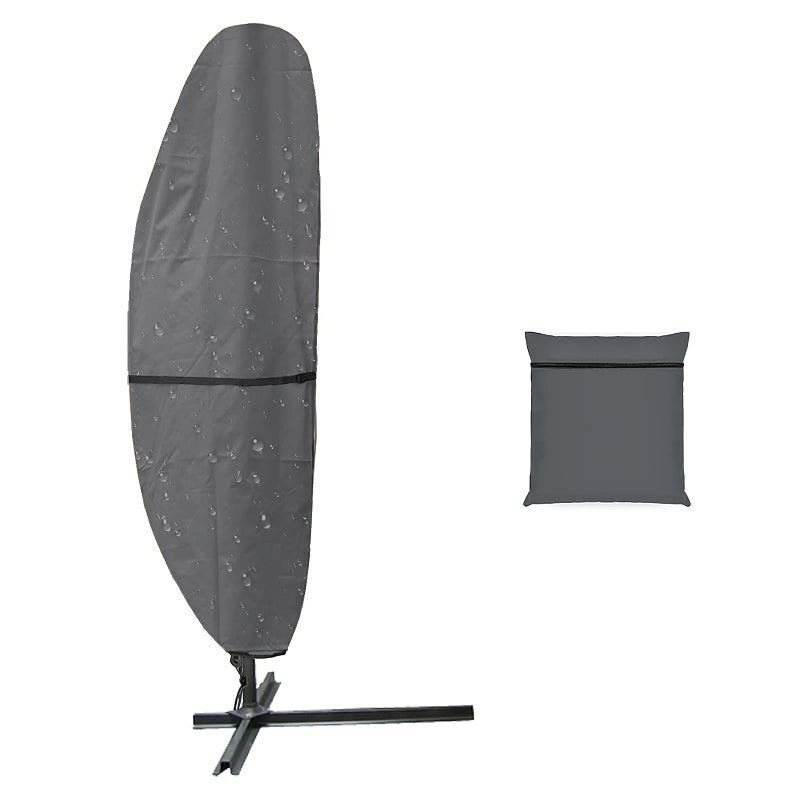 Aacabo Banana Umbrella Cover with Zipper for 913ft Cantilever Umbrellas Cover Patio Umbrella CoversWaterproof Market Parasol Covers Grey - Image 2