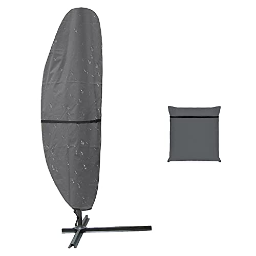 Aacabo Banana Umbrella Cover with Zipper for 913ft Cantilever Umbrellas Cover Patio Umbrella CoversWaterproof Market Parasol Covers Grey - Image 1