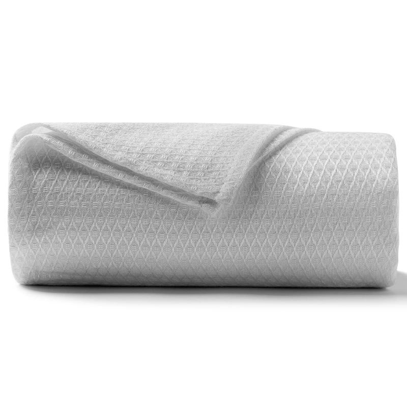 DANGTOP Cooling Blankets, 100% Rayon Derived from Bamboo, Absorbs Body Heat to Keep Cool on Warm Night, Ultra-Cool Lightweight Blanket(90x108 inches, Grey) - Image 2
